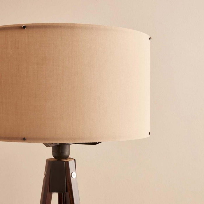 Opviq AYD-3454 Lámpara de pie de tela y madera visón y marrón